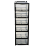 Tower-style storage cabinet with drawers, large plastic cabinet with 6 drawers
